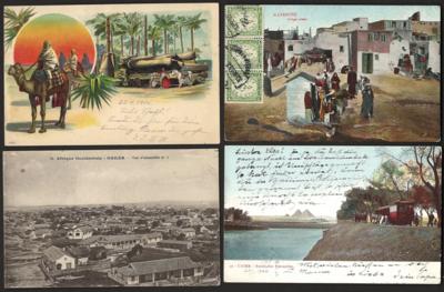 Poststück - Kl. Partie AK Übersee u.a. viel Ägypten, - Stamps and postcards