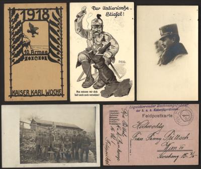 Poststück - Kl. Partie meist Österr. Feldpost WK I in SChachtel, - Stamps and postcards
