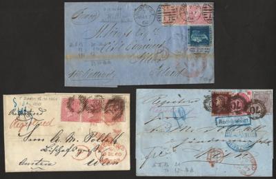 Poststück - Kl. Partie Poststücke Großbrit. ca. 1860/1908, - Známky a pohlednice