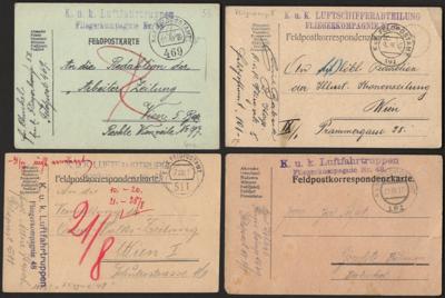 Poststück - Österr. Feldpost WK I - Interess. Partie Luftwaffe mit u.a. mit Fliegerkp. 30, - Stamps and postcards