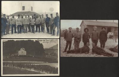 Poststück - Österr. Feldpost WK I - Partie AK aus dem Kriegsgefangenenlager Grödig in Salzburg, - Francobolli e cartoline