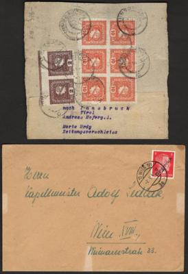 Poststück - Österr. u. div. Länder - Partie Bedarfspost meist 1. Rep., - Stamps and postcards
