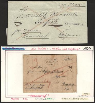 Poststück - Österr.- Vorphilatelie-Partie Briefe mit div. Stempeln, - Briefmarken und Ansichtskarten