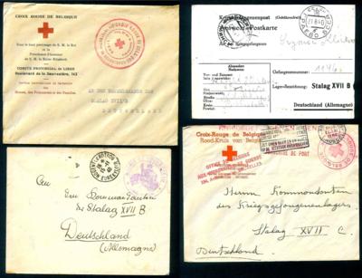 Poststück - "Ostmark" - Kl. Partie Feld- und POW POst mit Stalag XVIIB, - Briefmarken und Ansichtskarten