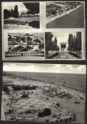 Poststück - Partie AK Italien und Frankreich mit Lignano - Jesolo - Bozen - Lille - Biarritz etc., - Stamps and postcards