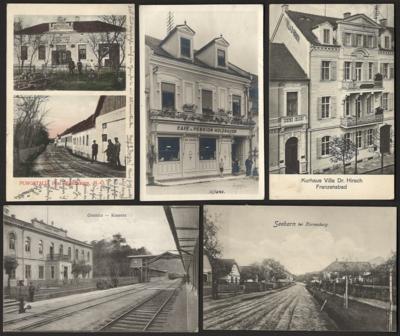 Poststück - Partie AK Österr. u.a. mit Banhof Granica - Seebarn - Purgstall - Aflenz, - Francobolli e cartoline