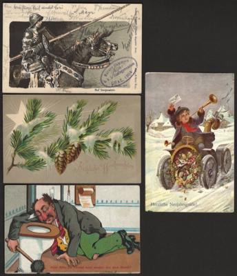 Poststück - Partie Motivkarten, - Stamps and postcards