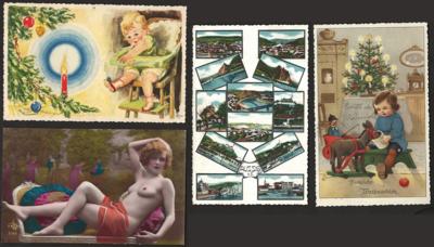 Poststück - Partie Motivkarten u.a. mit Frauen, - Stamps and postcards