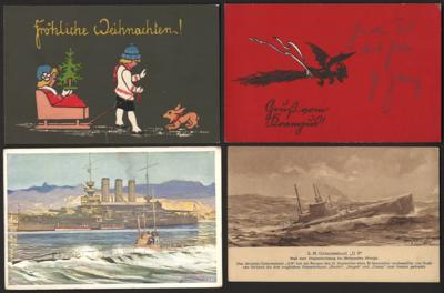 Poststück - Partie Motivkarten u.a. mit Marine - Militaria etc., - Stamps and postcards