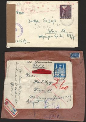 Poststück - Reichh. Partie Zensurpost frühes Nachkriegsdeutschland nach Österr., - Stamps and postcards