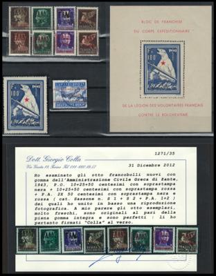 **/*/gestempelt - D. Besetzungsausg. 2. WK - interessante Partie Dubl., - Stamps and postcards