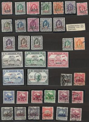 .gestempelt/*/**/Poststück/Briefstück - Spezialpartie Palästina mit Jordan. Bes. etc., - Stamps and postcards