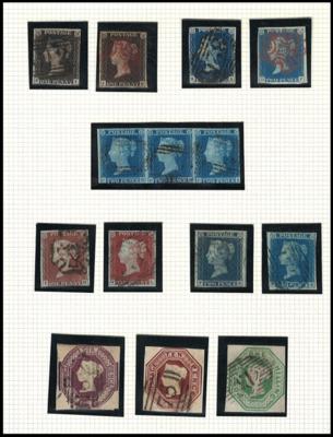 .gestempelt - Sammlung Großbrit. ca. 1840/1981 u.a. mit Nr. 5/7, - Stamps and postcards
