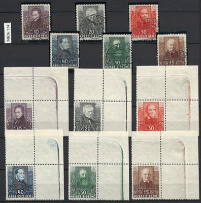 **/*/gestempelt - Sammlung Österr. I. Rep., - Briefmarken und Ansichtskarten