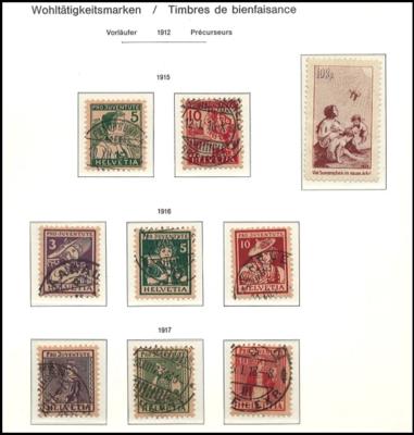 .gestempelt - Sammlung Schweiz Pro Juventute/Patria ab 1915, - Briefmarken und Ansichtskarten