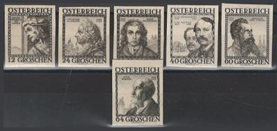 (*) - Österr. - Baumeister als ungezähnte Schwarzdrucke auf Kartonpapier, - Briefmarken und Ansichtskarten