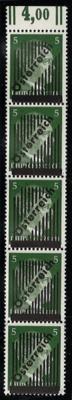 ** - Österr. Nr. 668I x/x/y/z/x im senkrechten Fünferstreifen vom Bogenoberrand, - Stamps and postcards