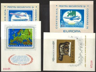 **/Poststück - Rumänien - Partie Blöcke aus 1975/1986, - Briefmarken und Ansichtskarten