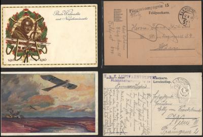Poststück/Briefstück - Österr. Feldpost WK I - Partie Österr. Luftwaffe, - Briefmarken und Ansichtskarten