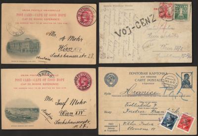 Poststück/Briefstück - Partie Poststücke Europa u. Übersee u.a. mit viel Jugosl. - Cape of Good Hope - Tschechosl. etc., - Briefmarken und Ansichtskarten