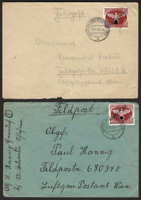 Poststück -D. Feldpost Nr. 10B (2) an 68.034/68037 = Kreta, - Briefmarken und Ansichtskarten