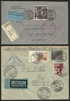 Poststück - Flugpost I. Rep. - 30 Gr. Ganzsachenumschlag - Briefmarken und Ansichtskarten