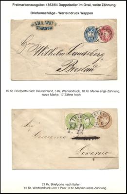 Poststück - Kl. Partie Ganzsachen Ausg. 1863/64, - Stamps and postcards