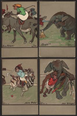 Poststück - Kl. Partie Motivkarten "Kinder" u.a. mit 2 "Burschenschafter" - Darstellungen, - Stamps and postcards