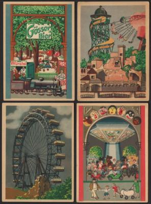 Poststück - Kl. Partie Motivkarten "PRATER in WIEN", - Briefmarken und Ansichtskarten