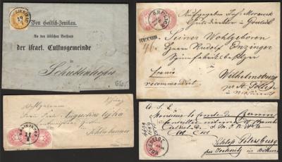 Poststück - Österr. Ausgabe 1864 - Partie vorwiegend saubere Poststück, - Francobolli e cartoline