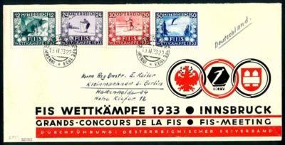 Poststück - Österr. - FIS I mit entsprechendem Sonderstempel auf dekorativem Anlaßkuvert nach Deutschland, - Stamps and postcards