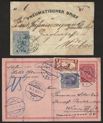 Poststück - Österr. Monarchie - Kl. Partie Rohrpost Wien, - Briefmarken und Ansichtskarten