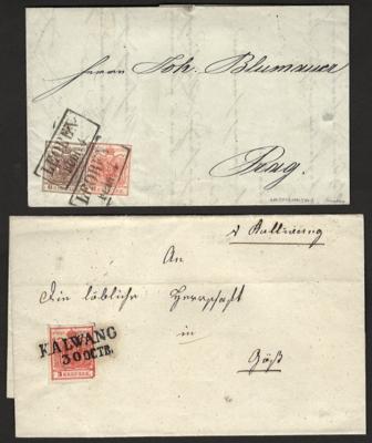 Poststück - Österr. Nr. 3/5 auf div. Briefen - Briefmarken und Ansichtskarten