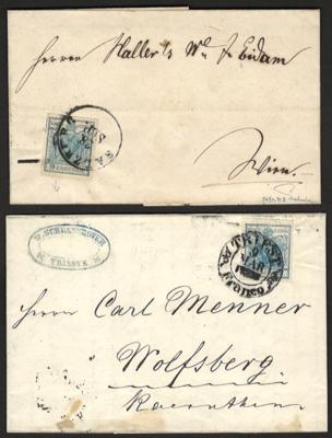 Poststück - Österr. Nr. 5 als Einzelfrankaturen auf div. Briefen, - Stamps and postcards