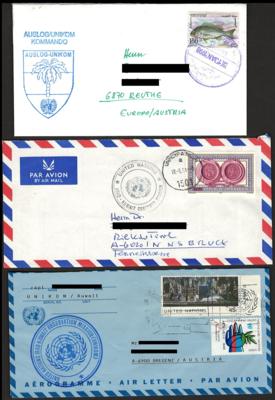 Poststück - Österreich UNO Einsatz in Kuwait UNIKOM 1991 in verschiedener Kombination, - Stamps and postcards