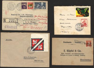 Poststück - Reichh. Partie Belege - Briefmarken und Ansichtskarten