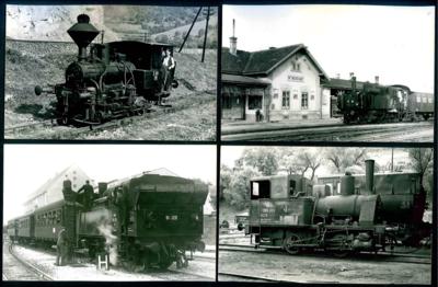 Poststück - Reichh. Partie Strassenbahn und Eisenbahn - Fotokarten Österr. mit wenig Ausland, - Stamps and postcards