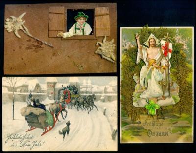 PoststückPartie Motivkarten - Glückwünsche, - Briefmarken und Ansichtskarten