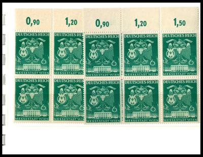 ** - D.Reich Nr. 769 I - (5) Plattenf. "Strich durch "6" u. farbiger Strich zur "6" (5) je im Sechserbl., - Stamps and postcards
