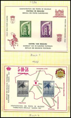 ** - Europa - CEPT - Sammlung 1956/ca. 1976 mit div. Blöcken u. Kleinbogen, - Briefmarken und Ansichtskarten