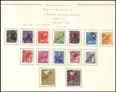 .gestempelt/* - Berlin - Sammlung  1948/1967 mit einigen mittl. W., - Stamps and postcards