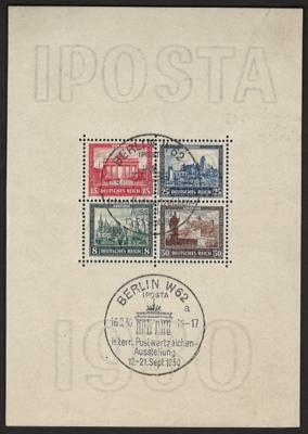 .gestempelt - D.Reich Bl. Nr. 1 (IPOSTA) mit entsprechendem Sonderstempel vom 16.9., - Briefmarken und Ansichtskarten