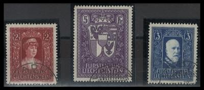 .gestempelt - Liechtenstein Nr. 140/42 entnommen aus mappe der fürstlichen Regierung (liegt bei), - Známky a pohlednice