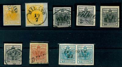 .gestempelt - Lombardei - Kl. Partie Ausg. 1850, - Stamps and postcards