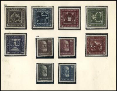 .gestempelt/*/** - Österr. 1850/ ca. 1945 - Sammlungsteile mit einigen Sätzen d. 1. Rep., - Stamps and postcards
