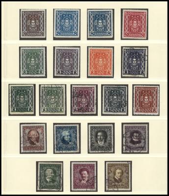 .gestempelt/** - Österr.- Sammlung  1918/1937 u. Ostmark 1937/1945meist gute Erh., - Stamps and postcards