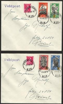 .gestempelt/Poststück - Kl. Partie D. Bes. Serbien sowie etwas Private Ausg. 1939/1945, - Stamps and postcards