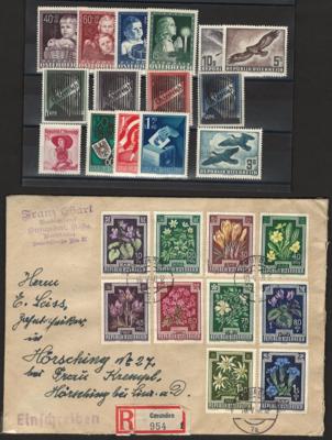 **/*/gestempelt/Poststück - Sammlung Österr. ab 1945, - Stamps and postcards
