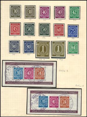 **/gestempelt/* - Sammlung BRD ab 1949 mit etwas Nachkriegsbesetzung, - Briefmarken und Ansichtskarten