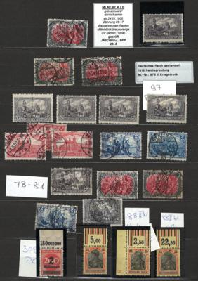 **/*/gestempelt - Sammlung bzw. Partie D. reich Ausg. 1900/45, - Stamps and postcards